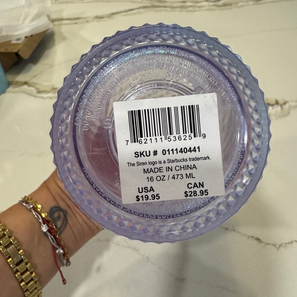 Starbucks Lavender Studded Tumbler 16oz - Gently Used, Minor Lid Damage - Picture 6 of 6